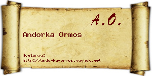 Andorka Ormos névjegykártya